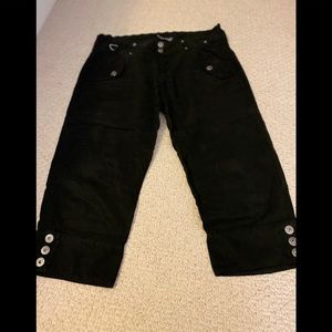 Soft black embroidered capris by Guess